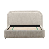 Dovetail Agi Bed Queen Beige Napa Beige Polyester Blend Upholstery and Birch Wood Frame DOV3216Q-BEIG