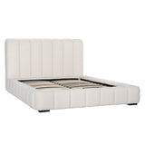 Dovetail Beatrix Bed Micro Boucle Upholstery and Select Hardwood Frame - Cream 