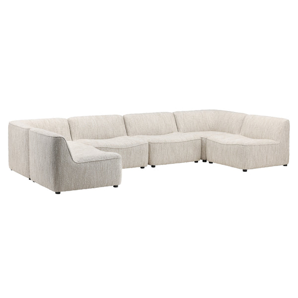 Dovetail Madeline Modular Sectional - Armless Beige Napa Beige Textured Boucle Fabric DOV3229-AMLS-BEIG