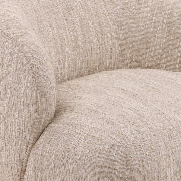 Karina Living Romy Swivel Chair in Napa Beige Boucle - Modern Comfort for Living Rooms & Cozy Spaces, 360° Rotation DOV3236-BEIG