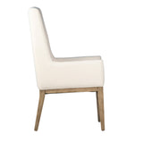 Dovetail Mayne Dining Chair W/ Perf Fabric Off White Upholstery and Natural Wood Finish Solid Rubber Wood Frame with Cotton Blend Fabric DOV34000