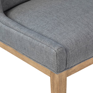 Dovetail Oliver Dining Chair W/ Perf Fabric Grey Upholstery and Natural Wood Finish Cotton Blend Upholstery and Rubberwood Legs DOV34001