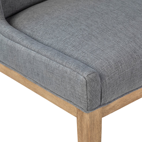 Dovetail Oliver Dining Chair W/ Perf Fabric Grey Upholstery and Natural Wood Finish Cotton Blend Upholstery and Rubberwood Legs DOV34001
