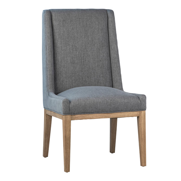 Dovetail Oliver Dining Chair W/ Perf Fabric Grey Upholstery and Natural Wood Finish Cotton Blend Upholstery and Rubberwood Legs DOV34001