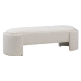 Dovetail Casa Bench Off White Boucle Upholstery DOV34017