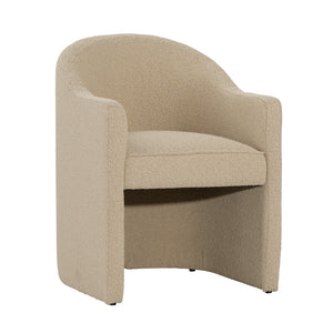 Dovetail Thora Dining Chair Boucle Upholstery and Solid Pine Wood - Sand