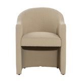 Dovetail Thora Dining Chair Boucle Upholstery and Solid Pine Wood - Sand