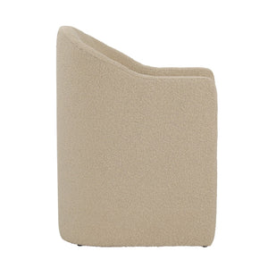 Dovetail Thora Dining Chair Boucle Upholstery and Solid Pine Wood - Sand