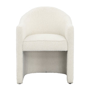 Dovetail Thora Dining Chair Cream Boucle Upholstery and Solid Pine Wood DOV34020