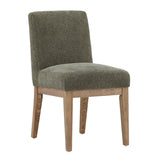 Dovetail Weilan Dining Chair Olive Charlotte Olive and Natural Polyester Upholstery and Ash Wood DOV34021-OLIV