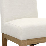 Dovetail Weilan Dining Chair Cream Upholstery with Natural Wood Finish Polyester Upholstery and Ash Wood Legs DOV34021