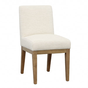 Dovetail Weilan Dining Chair Cream Upholstery with Natural Wood Finish Polyester Upholstery and Ash Wood Legs DOV34021