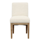 Dovetail Weilan Dining Chair Cream Upholstery with Natural Wood Finish Polyester Upholstery and Ash Wood Legs DOV34021