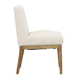 Dovetail Weilan Dining Chair Cream Upholstery with Natural Wood Finish Polyester Upholstery and Ash Wood Legs DOV34021