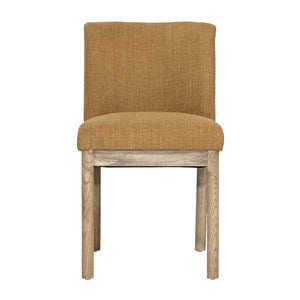 Dovetail Cory Dining Chair Polyester Upholstery and Ash Wood - Mustard and Natural