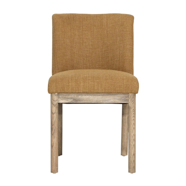 Dovetail Cory Dining Chair Polyester Upholstery and Ash Wood - Mustard and Natural