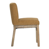 Dovetail Cory Dining Chair Polyester Upholstery and Ash Wood - Mustard and Natural