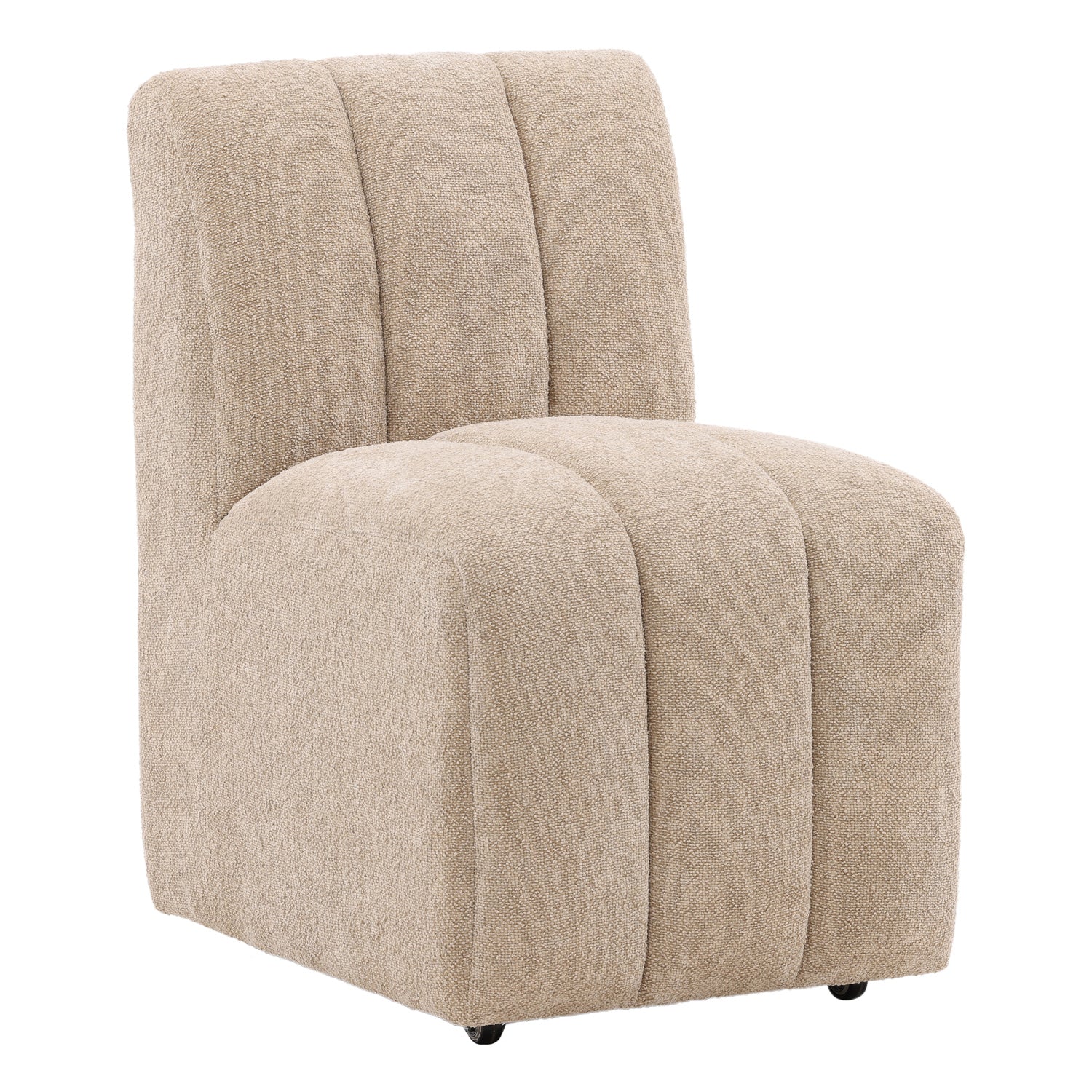Marvin Dining Chair - Luxurious Beige Linen Cushion on Medium Brown As