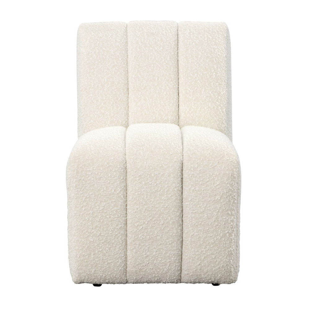 Dovetail Marvin Dining Chair Boucle Fabric and Solid Pine Wood - Cream