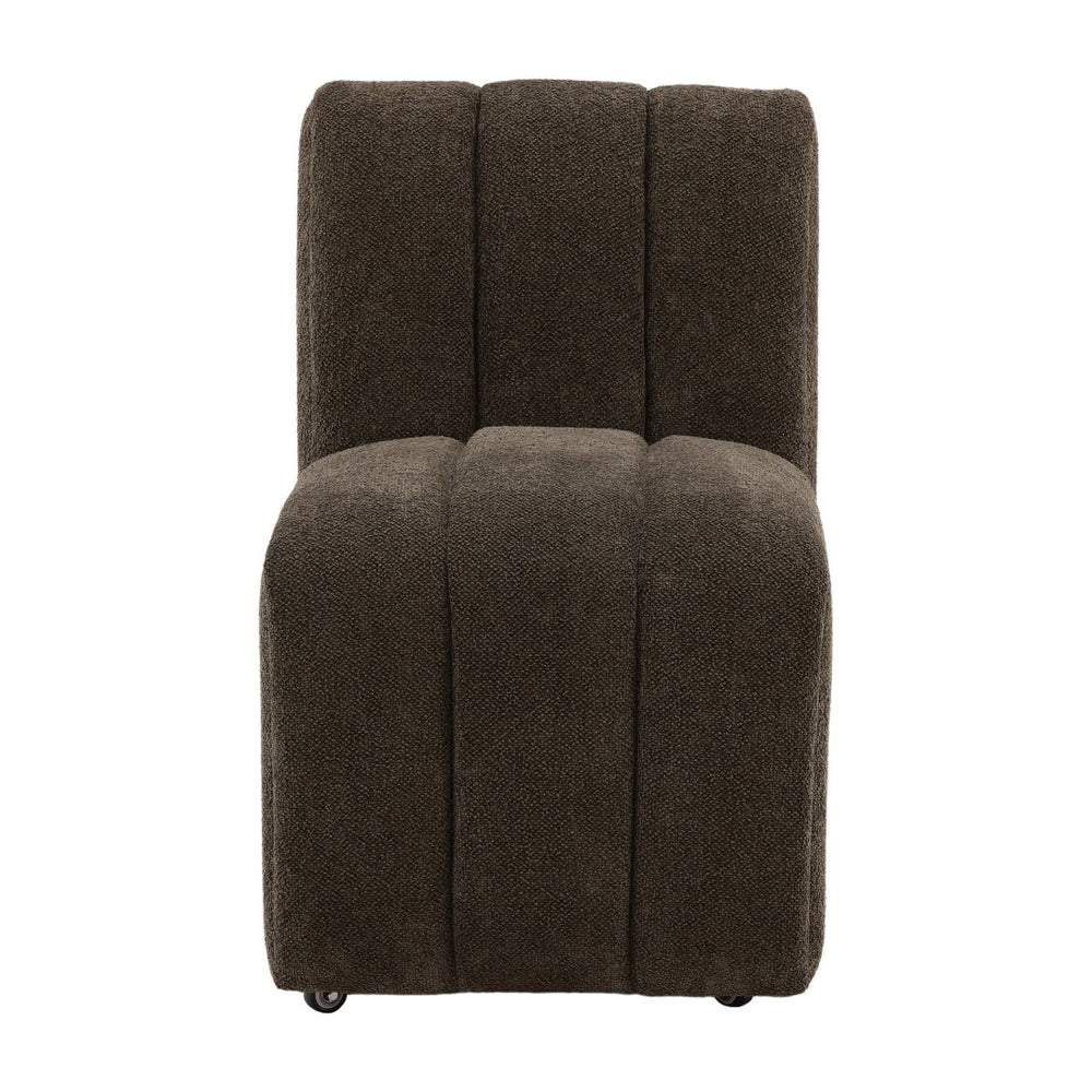 Karina Living Marvin Dining Chair in Olive - Stylish Chenille Upholstered Comfort with Casters for Easy Mobility DOV34024-OLIV