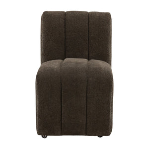 Karina Living Marvin Dining Chair in Olive - Stylish Chenille Upholstered Comfort with Casters for Easy Mobility DOV34024-OLIV