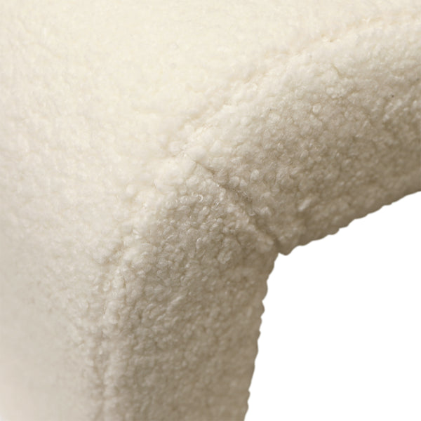 Dovetail Kenneth Bench Cream Ivory Faux Sheepskin Upholstery and Select Hardwood Frame DOV34029-CREM