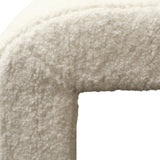 Dovetail Kenneth Bench Small Faux Sheepskin and Select Hardwood - Ivory