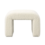 Dovetail Kenneth Bench Small Faux Sheepskin and Select Hardwood - Ivory