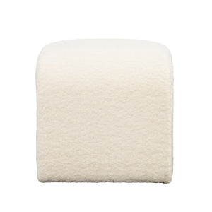 Dovetail Kenneth Bench Small Faux Sheepskin and Select Hardwood - Ivory