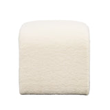 Dovetail Kenneth Bench Small Faux Sheepskin and Select Hardwood - Ivory