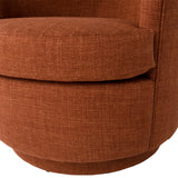 Dovetail Lauretta Swivel Chair Polyester Blend Upholstery and Solid Pine Wood Frame - Rust