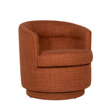 Karina Living Swivel Chair Polyester Blend Upholstery and Solid Pine Wood Frame - Rust