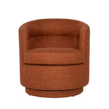 Dovetail Lauretta Swivel Chair Polyester Blend Upholstery and Solid Pine Wood Frame - Rust