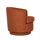 Dovetail Lauretta Swivel Chair Polyester Blend Upholstery and Solid Pine Wood Frame - Rust