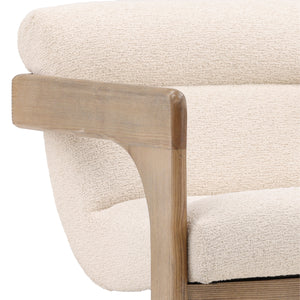 Dovetail Bridges Occasional Chair Cream Everest Cream and Natural Polyester Upholstery and Ash Wood DOV34034-CREM