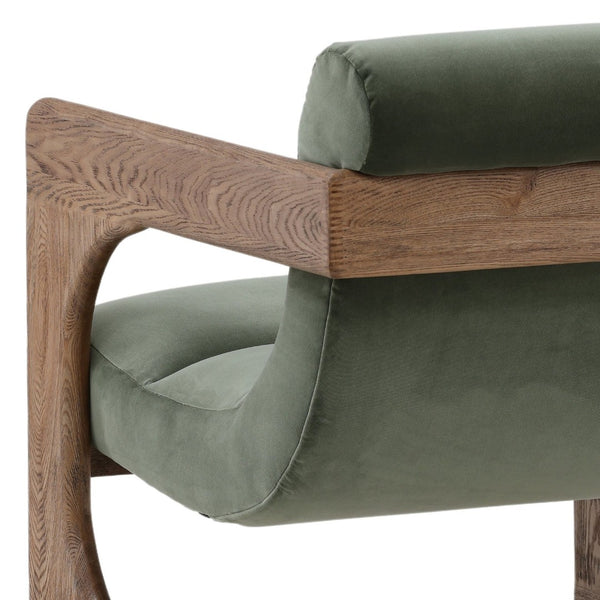 Karina Living Bridges Occasional Chair in Sierra Sage Velvet – Modern Comfort with Natural Ash Wood Elegance DOV34034-SAGE