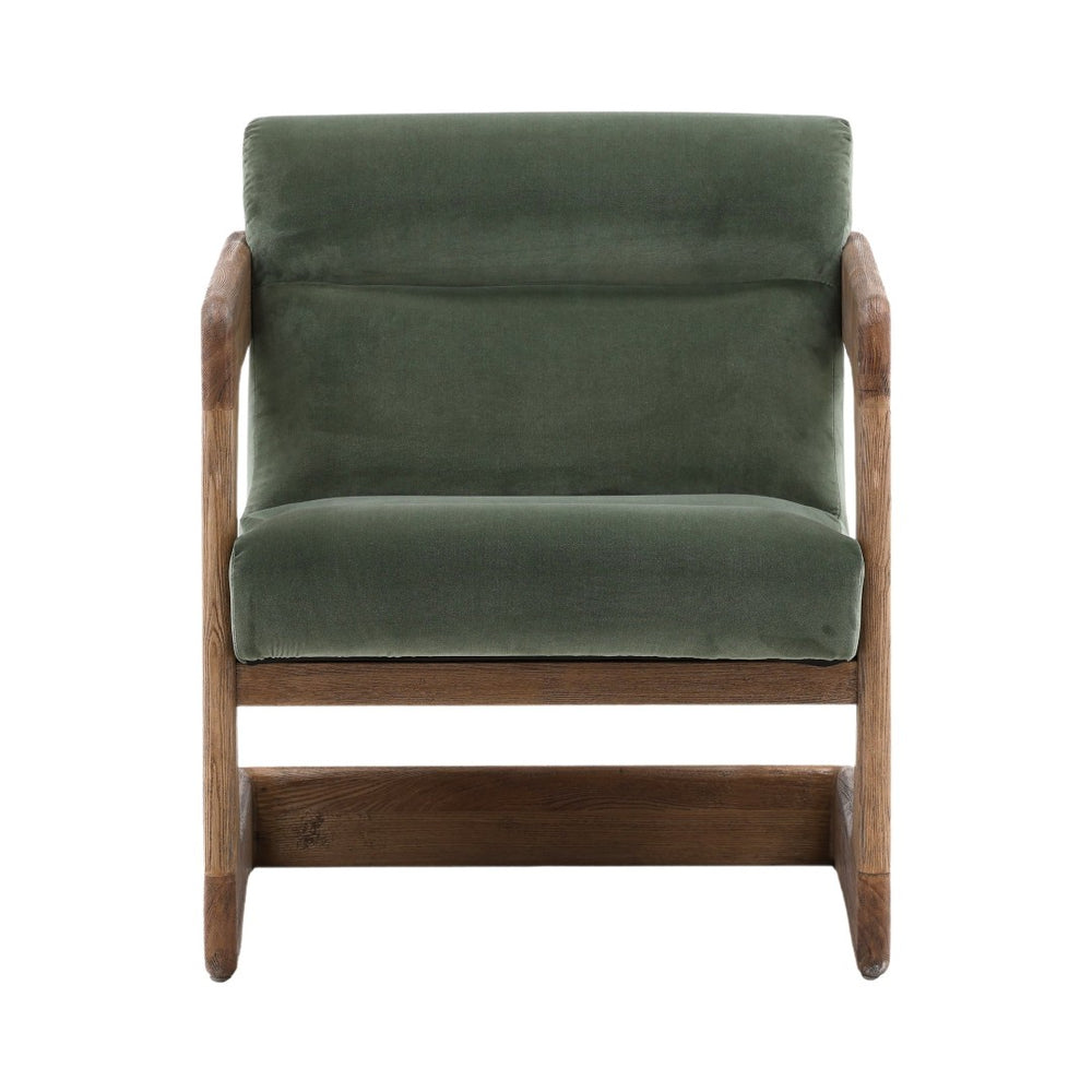 Karina Living Bridges Occasional Chair in Sierra Sage Velvet – Modern Comfort with Natural Ash Wood Elegance DOV34034-SAGE