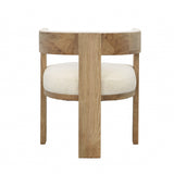 Dovetail Nadia Dining Chair Cream Cream and Natural Polyester Blend Upholstery and Ash Wood DOV34035-CREM