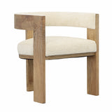 Nadia Dining Chair in Cream - Stylish Mindi Wood Body with Elegant Teak Legs for Modern Homes