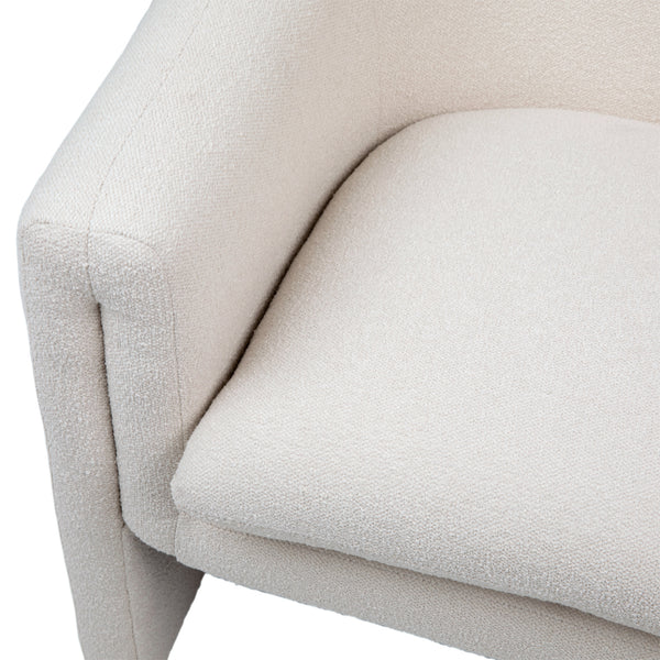 Dovetail Alda Occasional Chair Cream Cream Polyester Blend Upholstery and Solid Pine Wood DOV34036-CREM