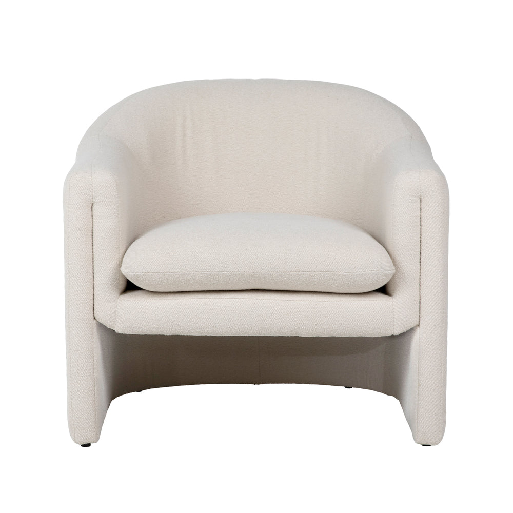 Dovetail Alda Occasional Chair Cream Cream Polyester Blend Upholstery and Solid Pine Wood DOV34036-CREM