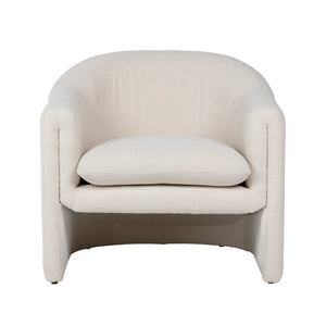 Dovetail Alda Occasional Chair Cream Cream Polyester Blend Upholstery and Solid Pine Wood DOV34036-CREM