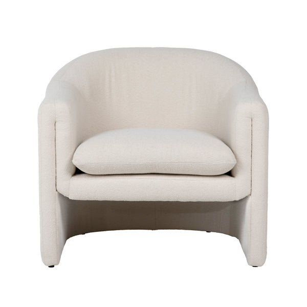 Dovetail Alda Occasional Chair Cream Cream Polyester Blend Upholstery and Solid Pine Wood DOV34036-CREM