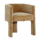 Dovetail Olimpia Dining Chair Polyester Velvet Upholstery and Solid Pine Wood - Camel