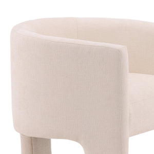 Dovetail Olimpia Dining Chair Cream Grenoble Cream Polyester Fabric and Solid Pine Wood DOV34037-CREM