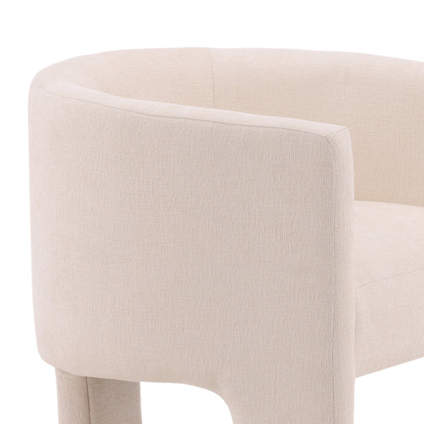 Dovetail Olimpia Dining Chair Cream Grenoble Cream Polyester Fabric and Solid Pine Wood DOV34037-CREM