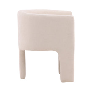 Dovetail Olimpia Dining Chair Cream Grenoble Cream Polyester Fabric and Solid Pine Wood DOV34037-CREM