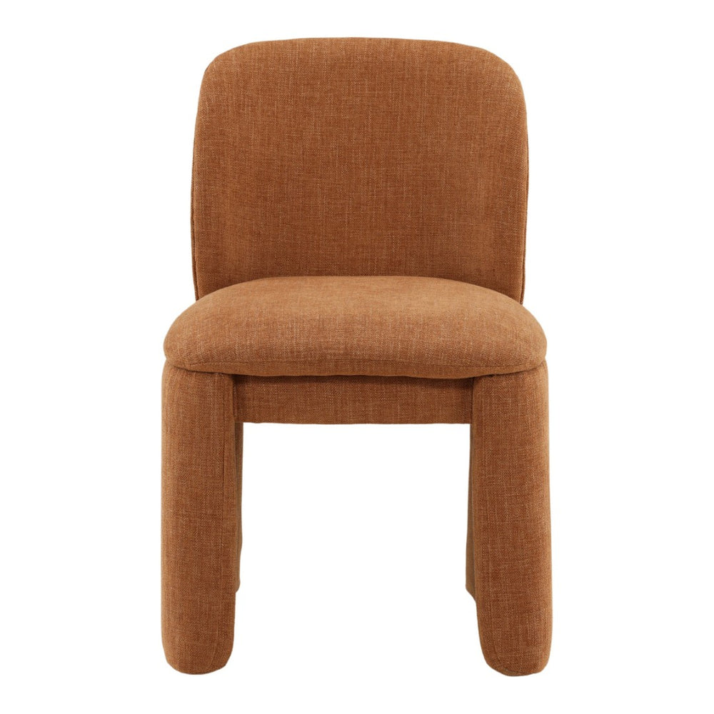 Karina Living Kurt Dining Chair in Terracotta – Modern Two-Tone Basketweave Fabric for Stylish Everyday Comfort DOV34039-TERR