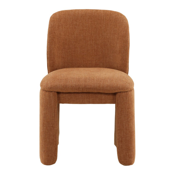 Karina Living Kurt Dining Chair in Terracotta – Modern Two-Tone Basketweave Fabric for Stylish Everyday Comfort DOV34039-TERR