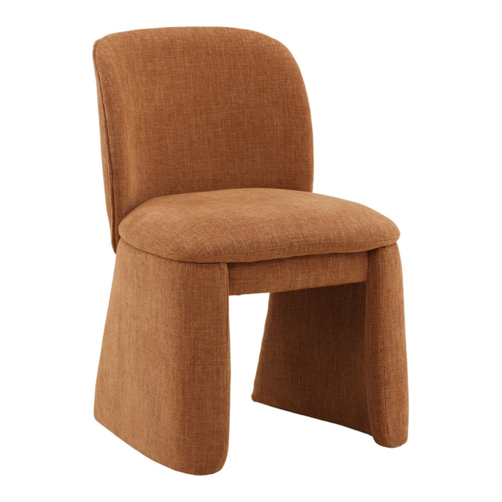 Karina Living Kurt Dining Chair in Terracotta – Modern Two-Tone Basketweave Fabric for Stylish Everyday Comfort DOV34039-TERR